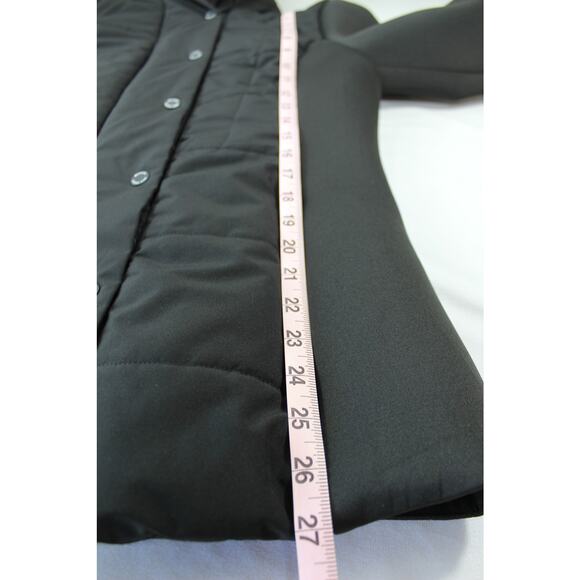 Michael Michael Kors Hooded Puffer Jacket S Black Mixed Media Zip - Picture 11 of 11